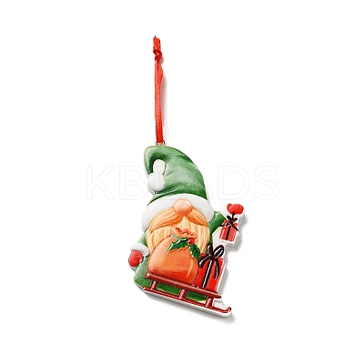 Christmas Santa Claus Resin Pendant Decorations HJEW-K041-01-1