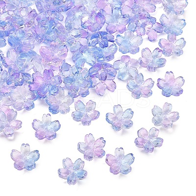 60G Baking Paint Transparent Glass Bead Caps DGLA-YW0001-63K-1