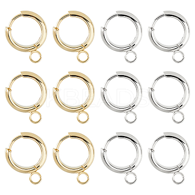 201 Stainless Steel Huggie Hoop Earring Findings FIND-DC0006-43A-1