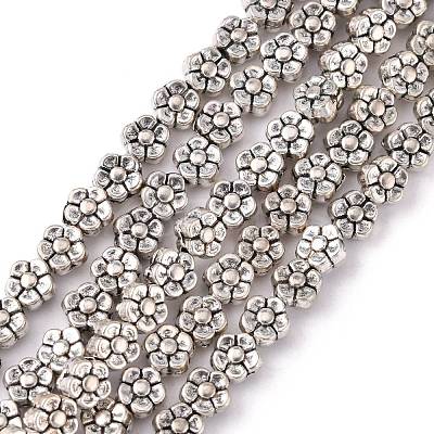 Tibetan Style Flower Alloy Bead Strands X-TIBEB-O007-01-NR-1