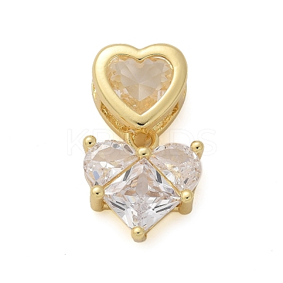 Heart Brass Micro Pave Cubic Zirconia Pendants KK-M319-13G-1