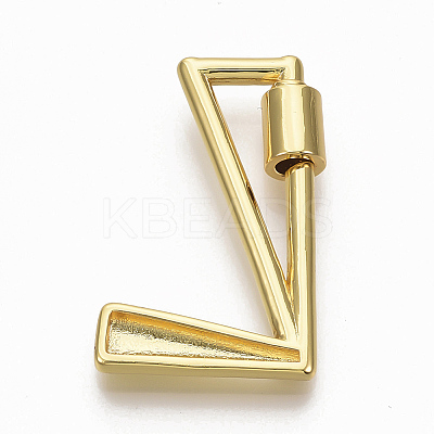 Brass Screw Carabiner Lock Charms KK-T046-001G-L-NF-1