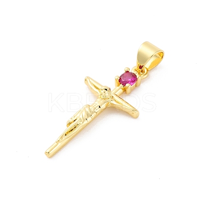 Brass Micro Pave Cubic Zirconia Pendants KK-S510-07G-1
