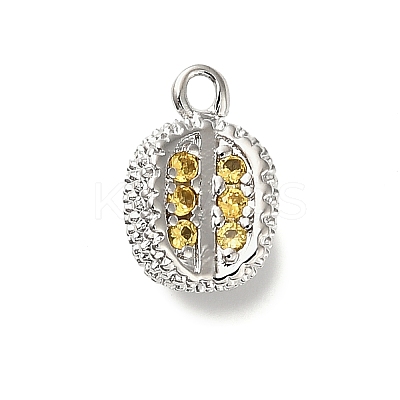 Brass Micro Pave Cubic Zirconia Pendants KK-L229-001P-01-1