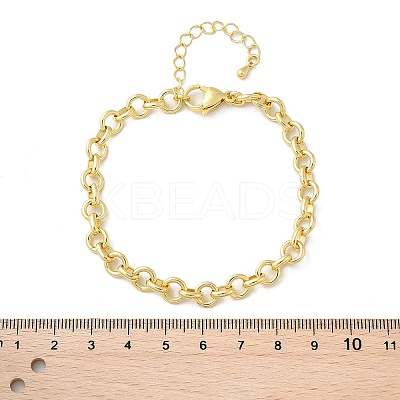Brass Ring Link Chain Bracelets for Women Men X-BJEW-K273-09G-1