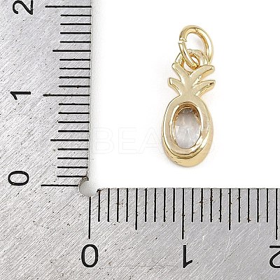 Fruits Brass Micro Pave Cubic Zirconia Charms KK-Z123-21G-01-1