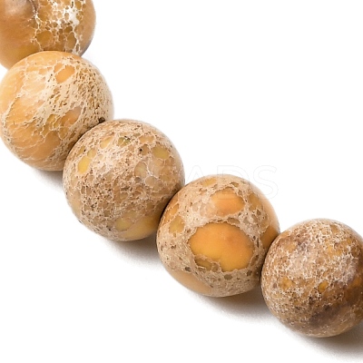 Natural Imperial Jasper Round Beaded Stretch Bracelets for Men Women BJEW-JB12570-02-1