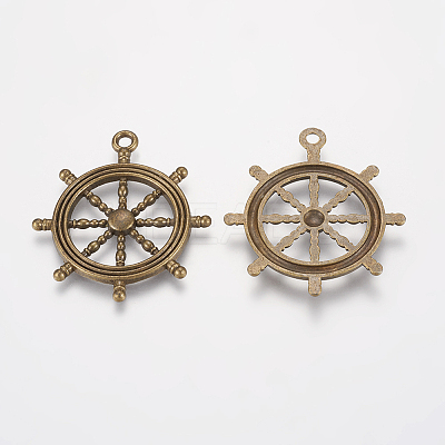 Tibetan Style Rudder Helm Alloy Pendants LS-TIBEB-A101628-AB-FF-1