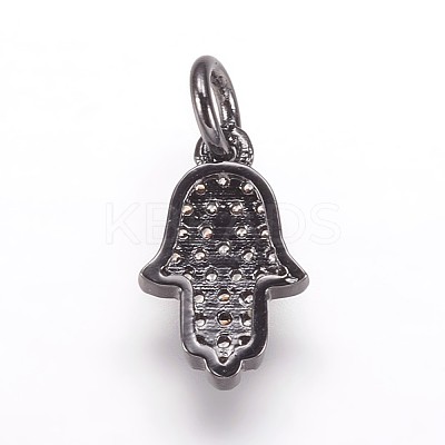 Brass Micro Pave Cubic Zirconia Charms Pendants ZIRC-K070-32-1