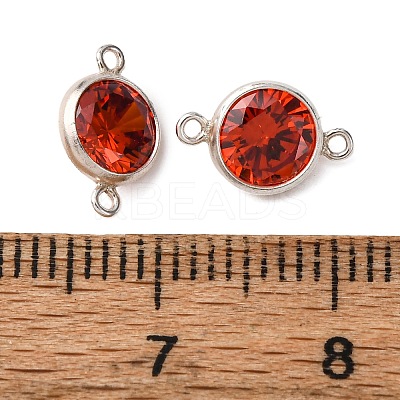 925 Streling Silver Pave Cubic Zirconia Birthstone Connector Charms STER-NH0001-80P-01-1