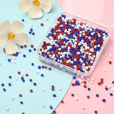 55.5G 3 Colors 8/0 Glass Seed Beads SEED-YW0002-26-1