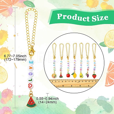 12Pcs Alloy Enamel & Acrylic Pendant Decoration HJEW-CJ00055-1