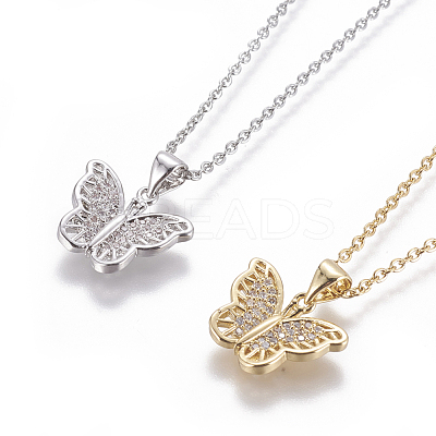304 Stainless Steel Pendant Necklaces NJEW-E141-08-1