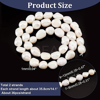 Natural Baroque Pearl Keshi Pearl Beads Strands PEAR-NB0001-49-1