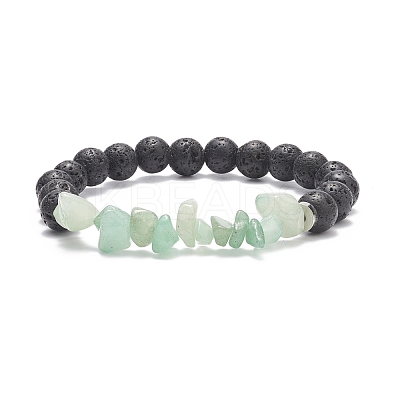 Natural Mixed Stone Chips Stretch Bracelets BJEW-JB08718-1