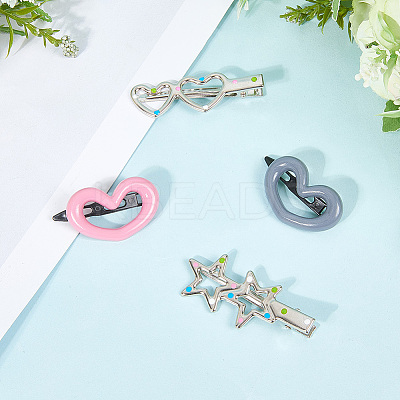 20Pcs 4 Style Plastic Snap Hair Clips PHAR-CP0001-24-1