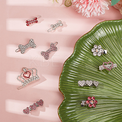 10Pcs 10 Style Alloy Mini Hair Barrettes PHAR-CP0001-17-1