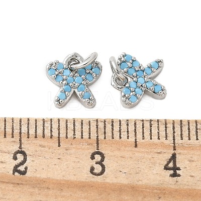 Brass Micro Pave Cubic Zirconia Charms KK-U056-42P-1