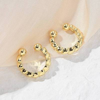 Rack Plating Brass Twist Rope Shape Cuff Earrings EJEW-G288-08G-1