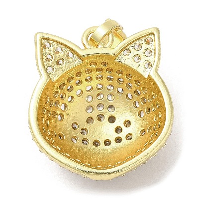Brass with  Cubic Zirconia Pendents KK-K340-02G-1