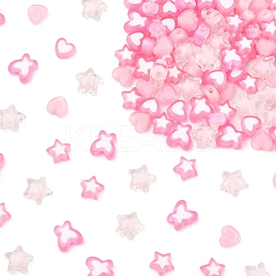 200Pcs 5 Styles Transparent Acrylic Beads TACR-FS0001-54A-1