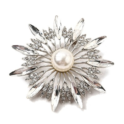 Sunflower Rhinestone Brooch Pins JEWB-A029-01S-01-1-1