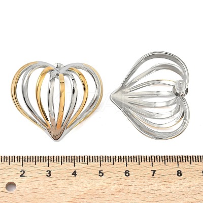 304 Stainless Steel Two Tone Stud Earrings LS-EJEW-P335-01A-1