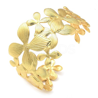 304 Stainless Steel Open Cuff Bangles for Women BJEW-U019-01G-1
