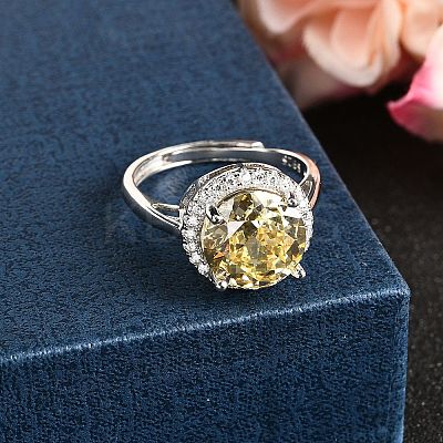 Adjustable 925 Sterling Silver Micro Pave Cubic Zirconia Cuff Rings for Women RJEW-F183-01B-02-1