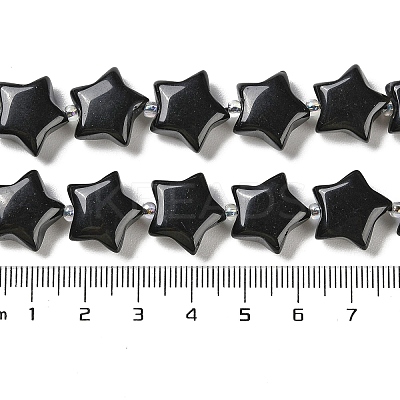 Natural Black Obsidian Beads Strands G-NH0005-022-1