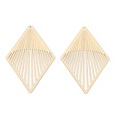 Rack Plating Brass Filigree Big Pendants KKC-T001-54KC-1