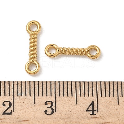 304 Stainless Steel Twisted Bar Connrctor Charms STAS-L300-002G-1