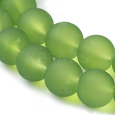 Baking Paint Transparent Glass Bead Strands GLAA-S031-6mm-34-1