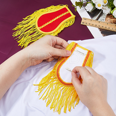 1 Pair Cloth Tassel Epaulettes Costume Accessories DIY-FH0009-75B-1