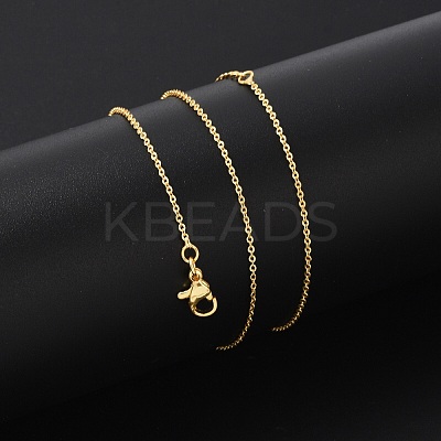 Brass Rolo Chains Necklaces for Women NJEW-D302-43G-1