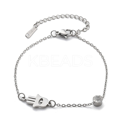 201 Stainless Steel Cable Chain Bracelets BJEW-H205-01A-P-1