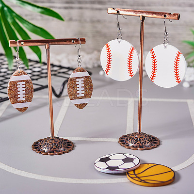DIY Sport Ball Theme Acrylic Dangle Earrings Making Kit DIY-TA0009-19-1