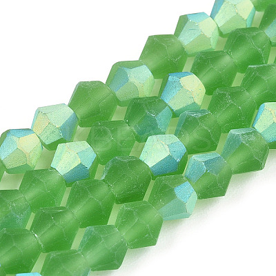 Imitate Austrian Crystal Bicone Frosted Glass Beads Strands GLAA-F029-TM2mm-A03-1