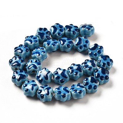 Handmade Printed Porcelain Beads PORC-F005-02A-1