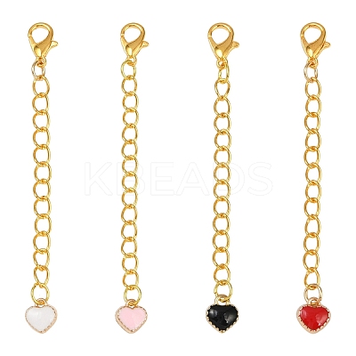 20Pcs 4 Colors Alloy Enamel Pendant Decoration HJEW-YW00070-1