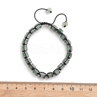 Adjustable Natural Labradorite and Non-magnetic Synthetic Hematite Braided Bead Bracelets BJEW-Z090-01I-1