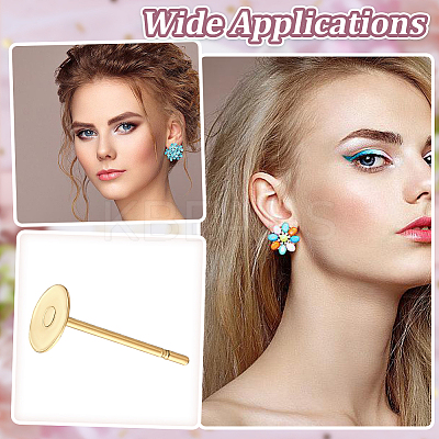 200Pcs 304 Stainless Steel Stud Earrings Findings STAS-ME0001-48-1