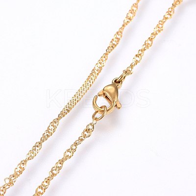 304 Stainless Steel Singapore Chain Necklaces MAK-L015-25A-1