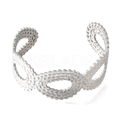 25.5MM 304 Stainless Steel Hollow Leaf Wide Cuff Bangles for Women SA-CBAB767-29P-1