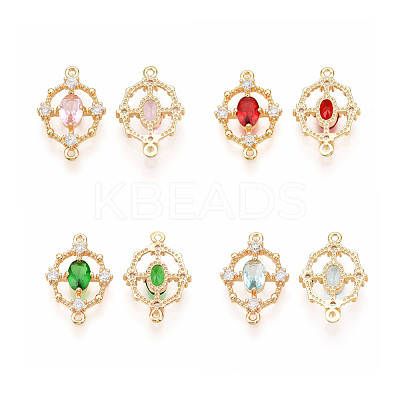 Brass Cubic Zirconia Links KK-T038-550-M-NF-1