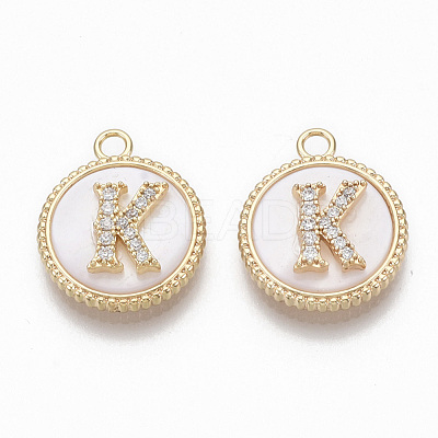 Brass Micro Pave Cubic Zirconia Pendants KK-T062-04K-NF-1