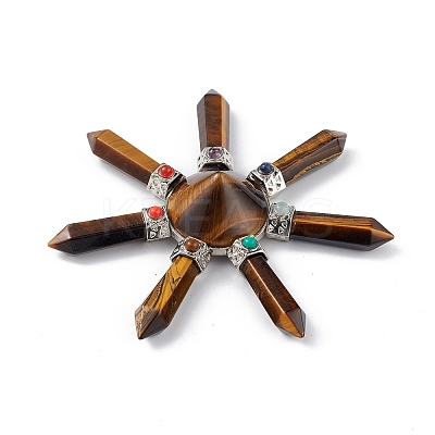 Chakra Natural Tiger Eye Energy Tower Pyramid G-L524-08P-02-1