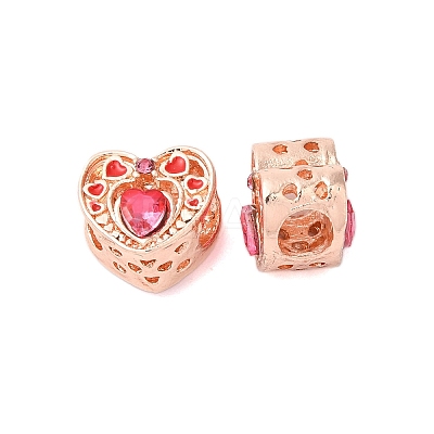 Rack Plating Alloy Rhinestone European Beads PALLOY-S189-47RG-1