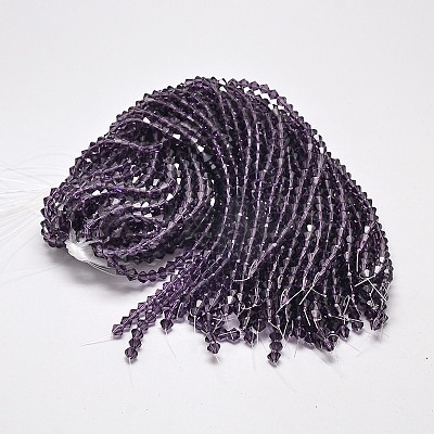 Imitate Austrian Crystal Bicone Glass Beads Strands GLAA-F029-4x4mm-04-1