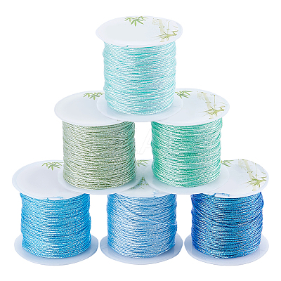 6 Rolls 6 Colors 12-Ply Polyester Metallic Thread OCOR-SC0001-06B-1